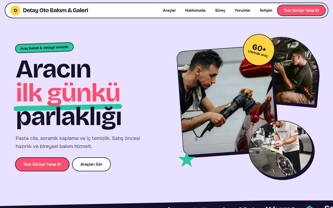 Premium Oto Galeri Web Sitesi — Detay Oto Bakım & Galeri